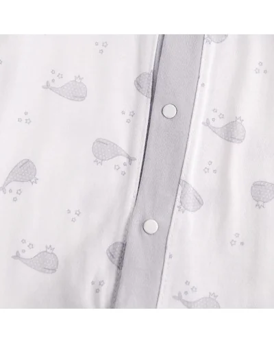Baleine cotton sleepsuit grey 6 months Babidu