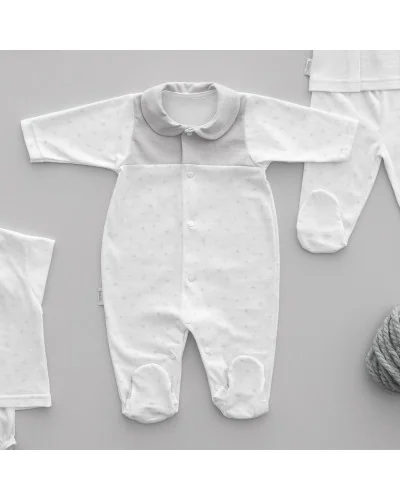 Cotton sleepsuit grey 6 months Babidu
