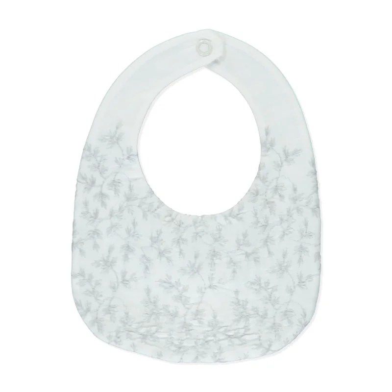 Bavoir en coton blanc gris Pureté du bébé