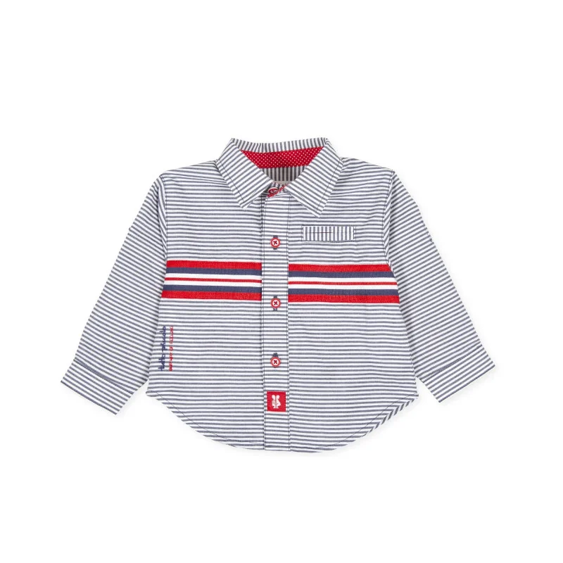 Chemise grise manches longues garçon Tutto Piccolo