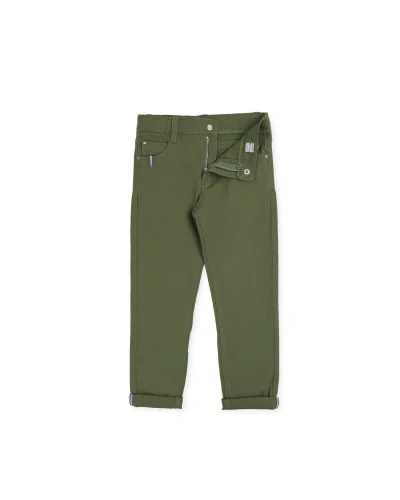 Pantalon en sergé Bleu Ciel Garçon Ginseng Tutto Piccolo 