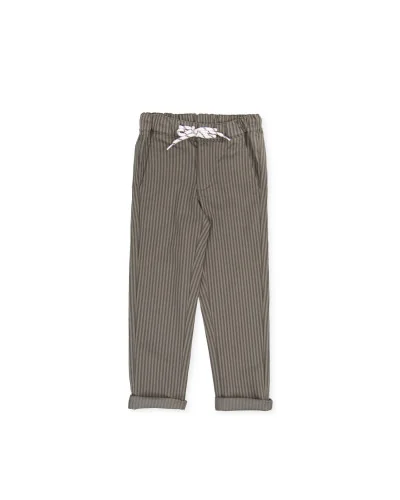 Pantalon en sergé garçon Iris kaki Tutto Piccolo