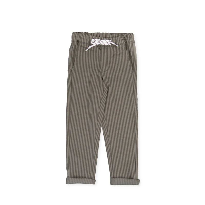 Pantalon en sergé garçon Iris kaki Tutto Piccolo