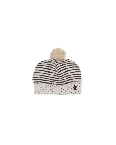 Bonnet anthracite motif croix et rayures Yuca garçon Tutto Piccolo