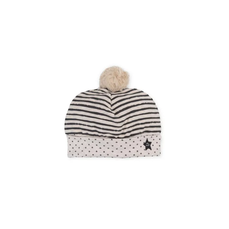 Bonnet anthracite motif croix et rayures Yuca garçon Tutto Piccolo