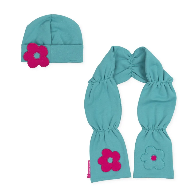 Ensemble bonnet et écharpe fille Flor vert herbe Agatha Ruiz de la Prada Ensemble bonnet et écharpe fille Flor vert herbe Agatha Ruiz de la Prada