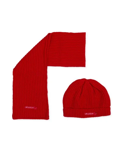 Ensemble bonnet et écharpe fille Borreguito rouge Agatha Ruiz de la Prada