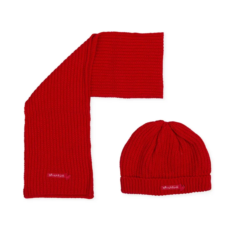 Bonnet et écharpe fille Borreguito rouge Agatha Ruiz de la Prada
