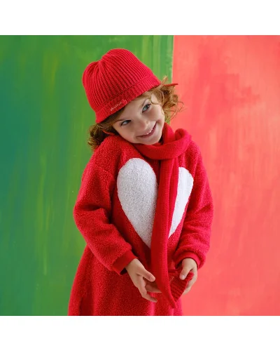 Gorro y bufanda niña Borreguito rojo Agatha Ruiz de la Prada