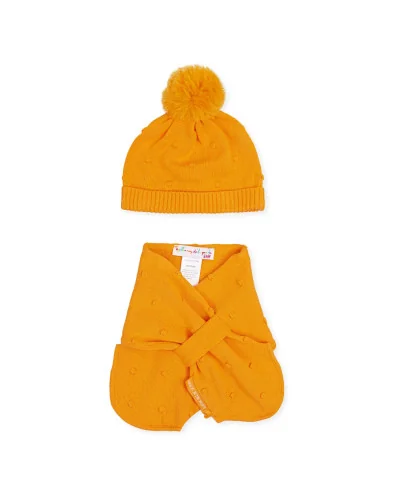 Gorro y bufanda niña Bolas mandarina Agatha Ruiz de la Prada
