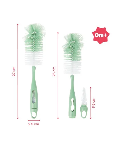 Goupillon vert 2 en 1 pour biberon et tétine Badabulle