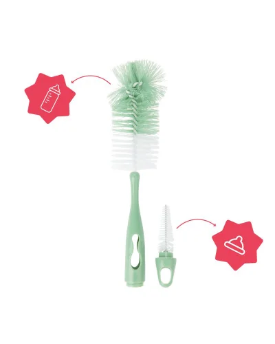 Goupillon vert 2 en 1 pour biberon et tétine Badabulle