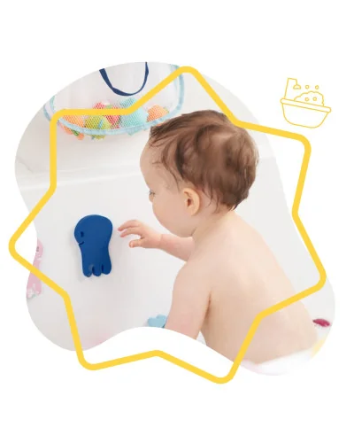 Livre de bain et marionnette avec stickers Badabulle