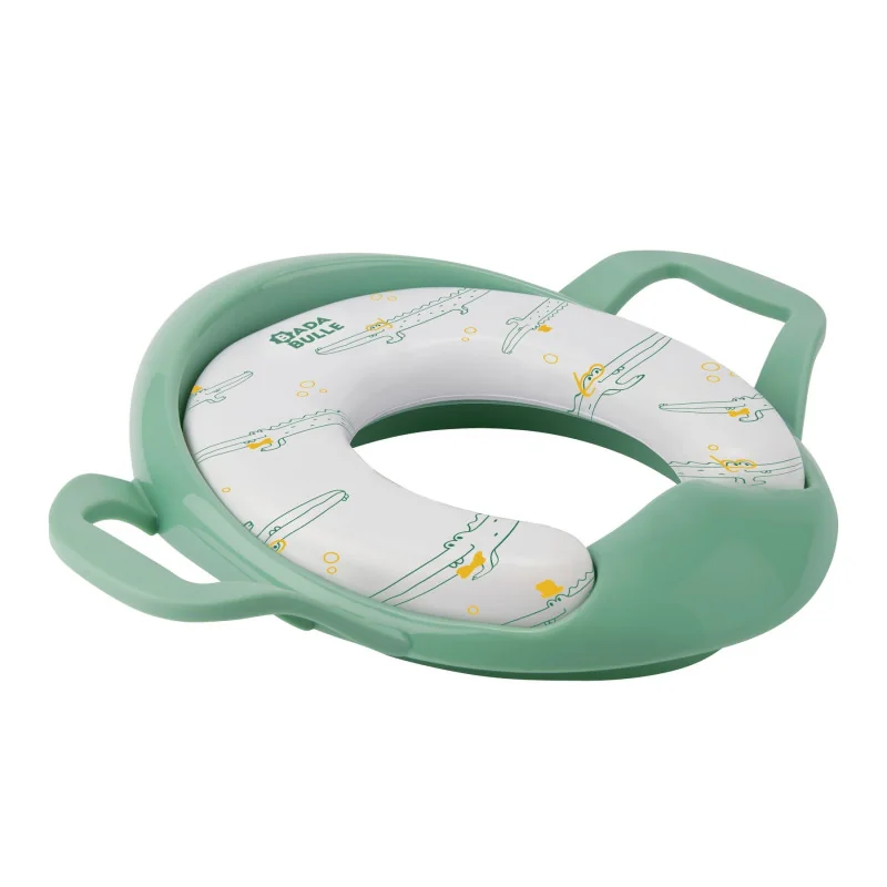 Réducteur de toilette avec poignée vert, dès 2 ans, Badabulle
