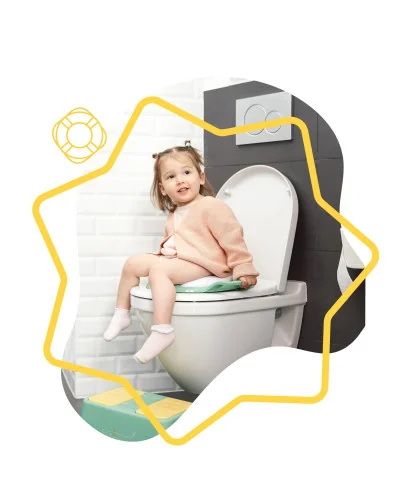Réducteur de toilette avec poignée vert, dès 2 ans, Badabulle