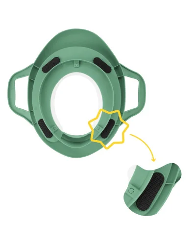 Réducteur de toilette avec poignée vert, dès 2 ans, Badabulle