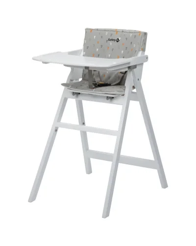 Chaise haute Nordik en bois avec coussin White/Warm Gray Bébé Confort
