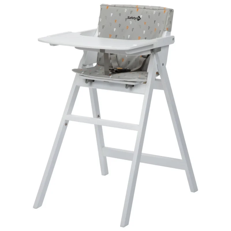 Chaise haute Nordik en bois avec coussin White/Warm Gray Bébé Confort