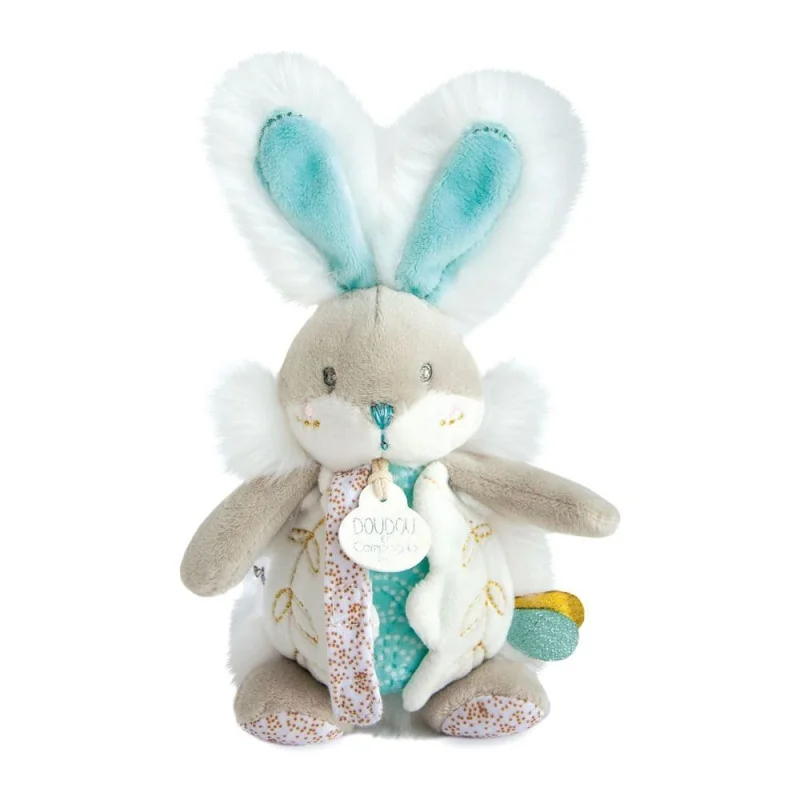 Doudou attache sucette hochet Lapin de Sucre Doudou et Compagnie