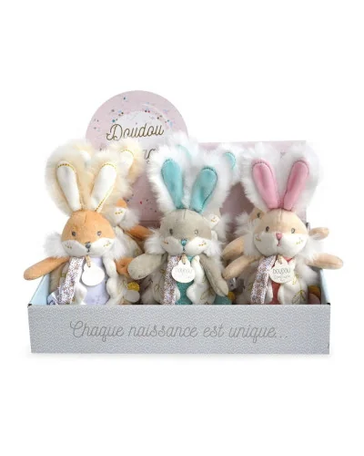 Doudou sujetachupetes sonajero Lapin de Sucre Doudou et Compagnie
