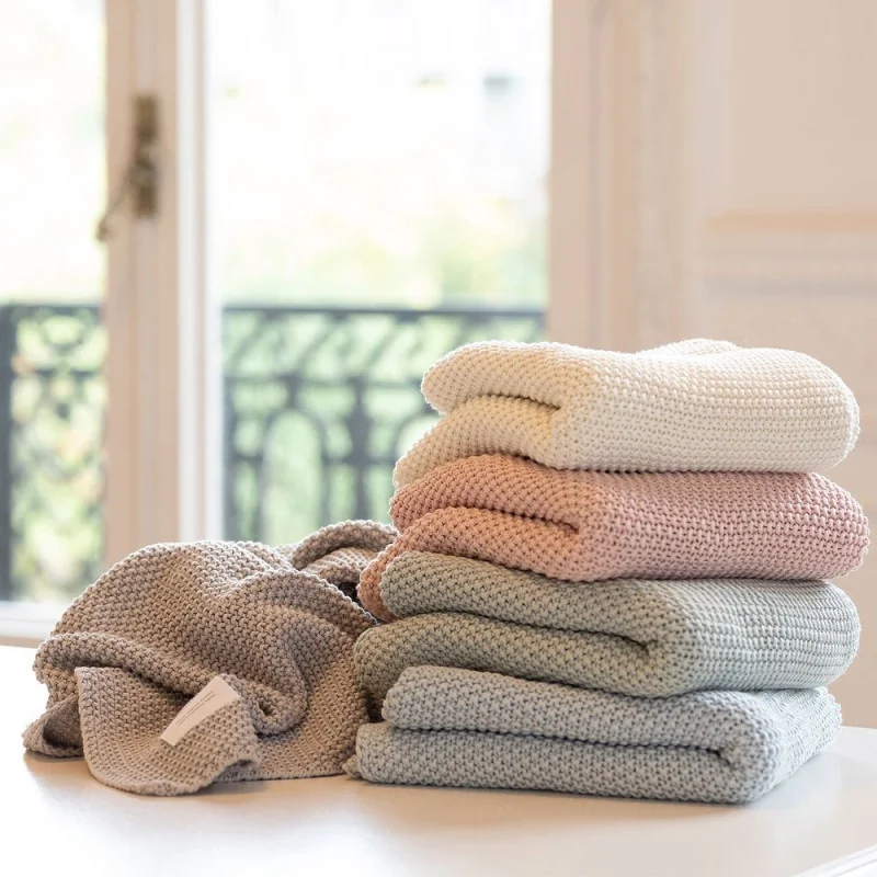 Couverture en tricot Dralon Rose 70x90