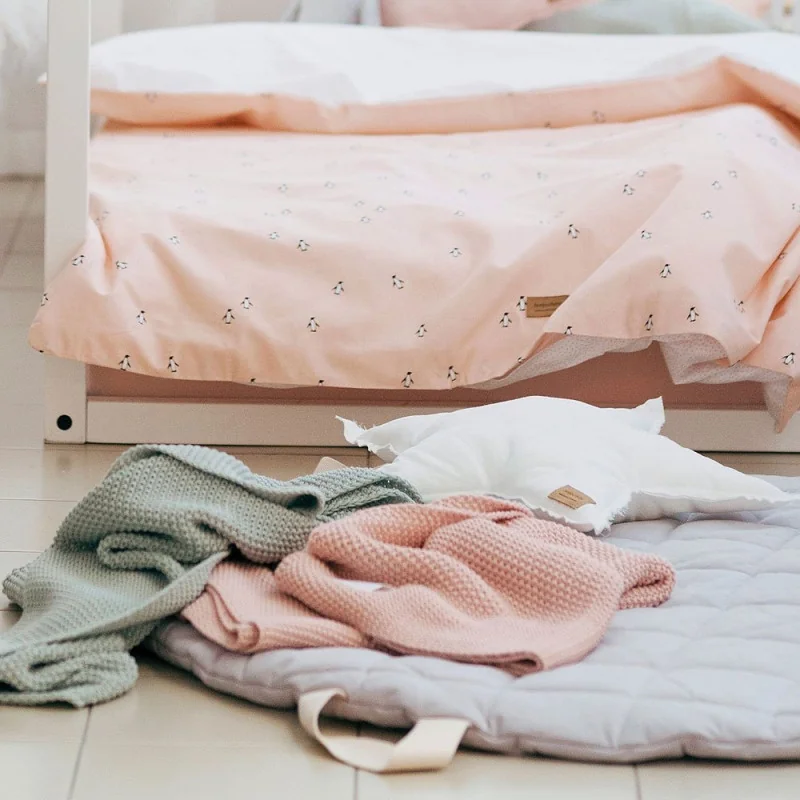 Couverture en tricot Dralon Rose 70x90