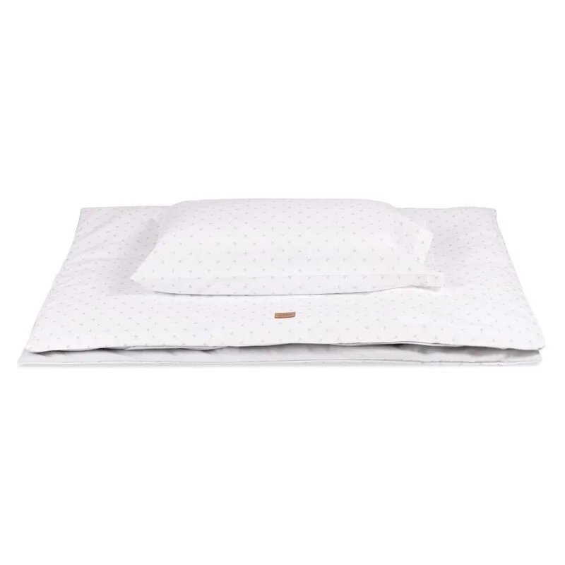 Dandelion duvet cover and pillowcase grey 100 x 135 cm BonjourBébé Premium