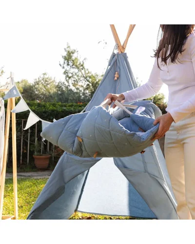 Rocket cotton rug blue 90x90 BonjourBébé Premium