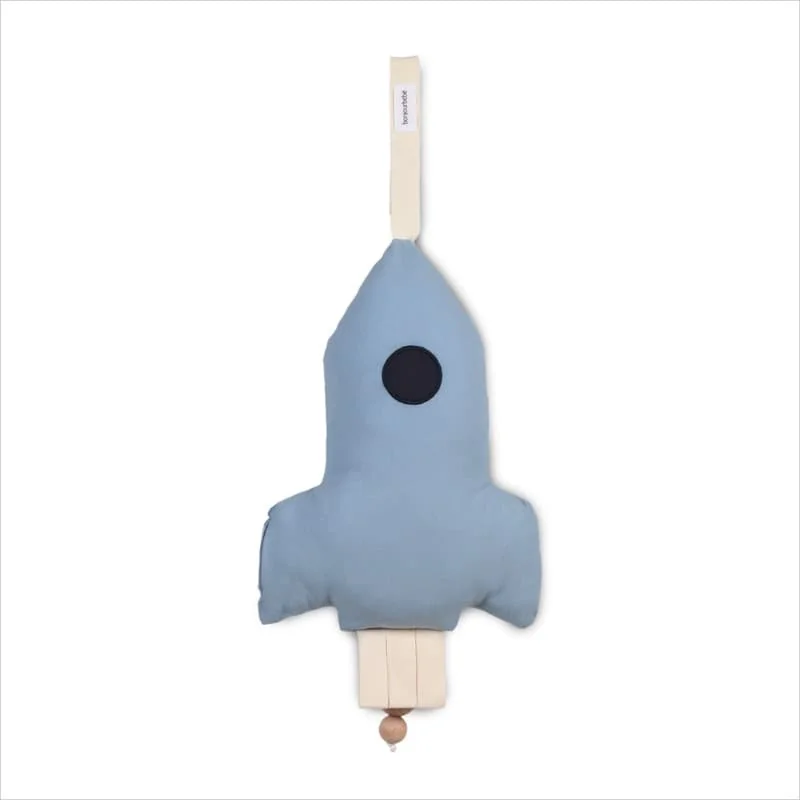 Rocket music box Denim Blue BonjourBébé Premium Rocket music box Denim Blue BonjourBébé Premium