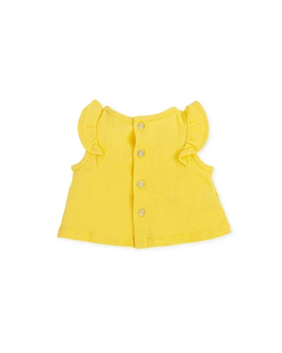 Abrazo girls' ruffled piqué T-shirt yellow Tutto Piccolo
