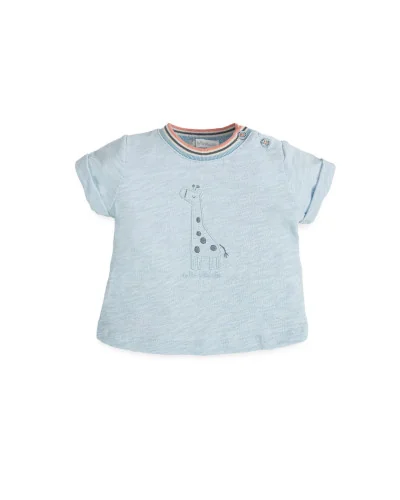 Afecto baby boy giraffe T-shirt Atlantic blue Tutto Piccolo