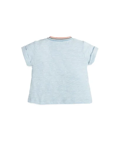 Camiseta azul Atlántico con jirafa Afecto bebé niño Tutto Piccolo