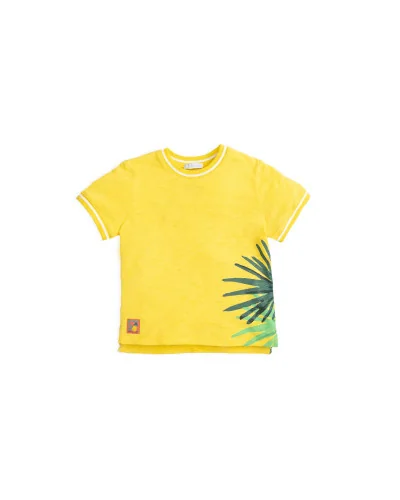 Camiseta amarilla estampado hojas B.Rebeldía niño Tutto Piccolo
