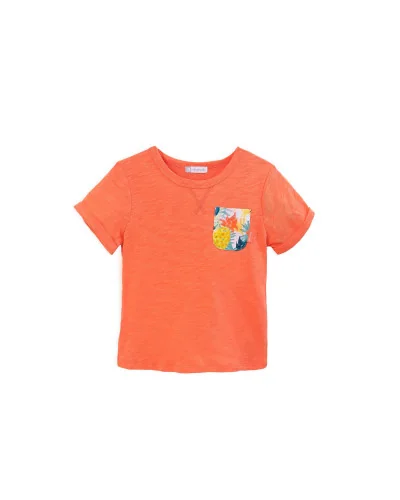 Camiseta naranja con bolsillo B.Rebeldía niño Tutto Piccolo