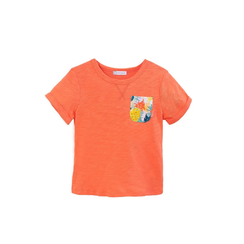 B.Rebeldía boys' pocket T-shirt orange Tutto Piccolo