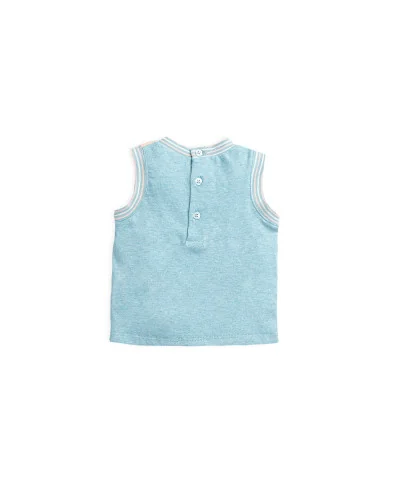 B.Serena boys' sleeveless whale T-shirt heather blue Tutto Piccolo