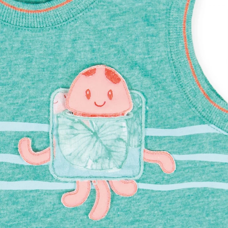 T-shirt vert sans manches 9Mois S20