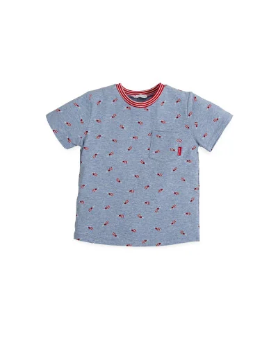 Camiseta índigo estampado gambas Empatía niño Tutto Piccolo