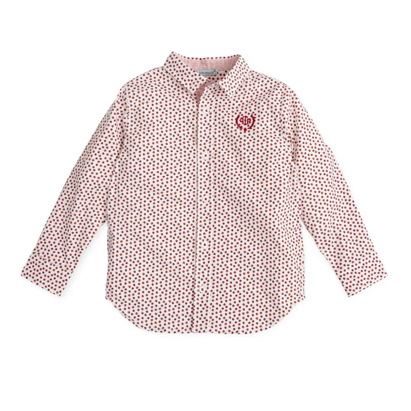 Camisa de popelín estampada roja Esperanza niño Tutto Piccolo