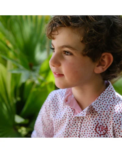 Camisa de popelín estampada roja Esperanza niño Tutto Piccolo