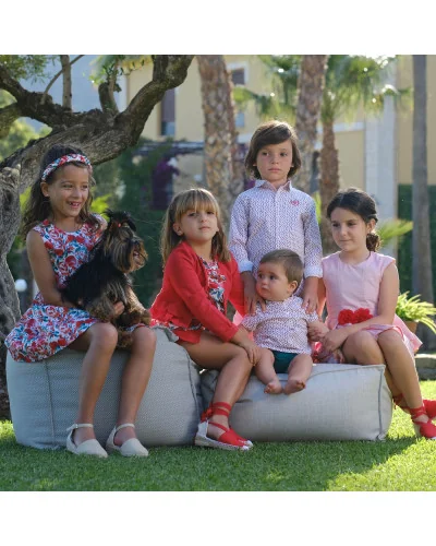 Camisa de popelín estampada roja Esperanza niño Tutto Piccolo