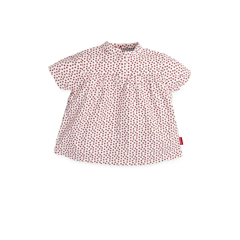 Chemise manches courtes popeline rouge Esperanza bébé Tutto Piccolo