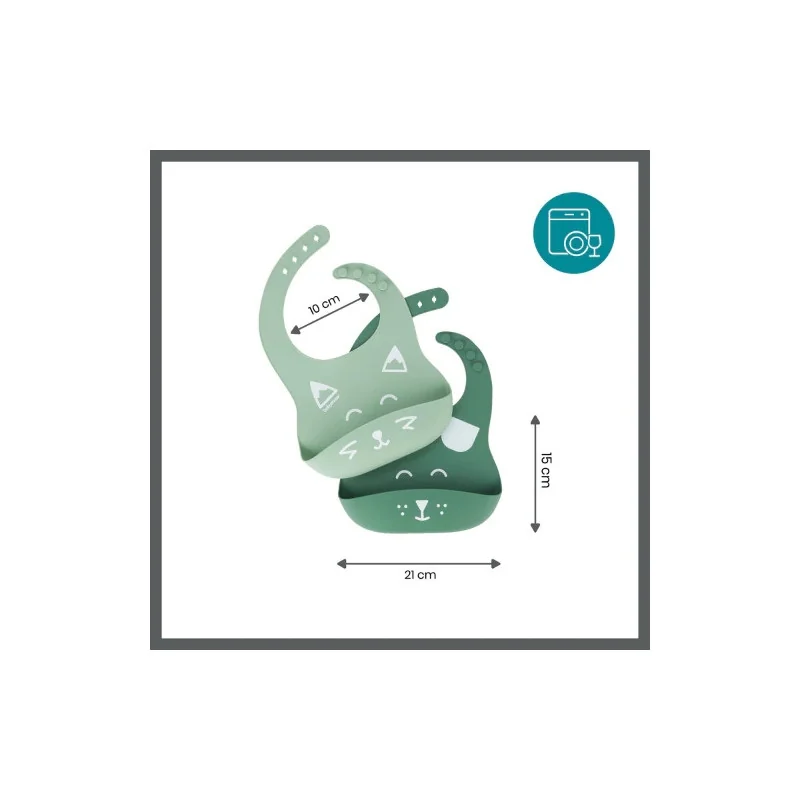 Bavoirs silicone bib isy x2 Babymoov | la maison du bebe