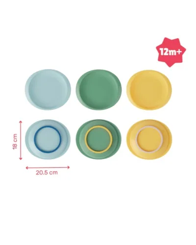 Assiettes antidérapantes, lot de 3, Badabulle