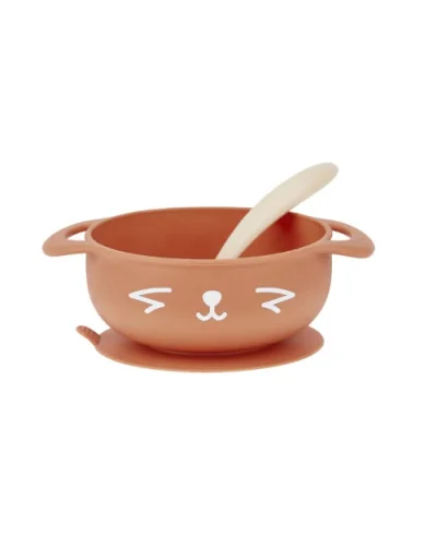 Coffret repas bol cuillere tast isy renard terracotta babymoov | la maison du bebe