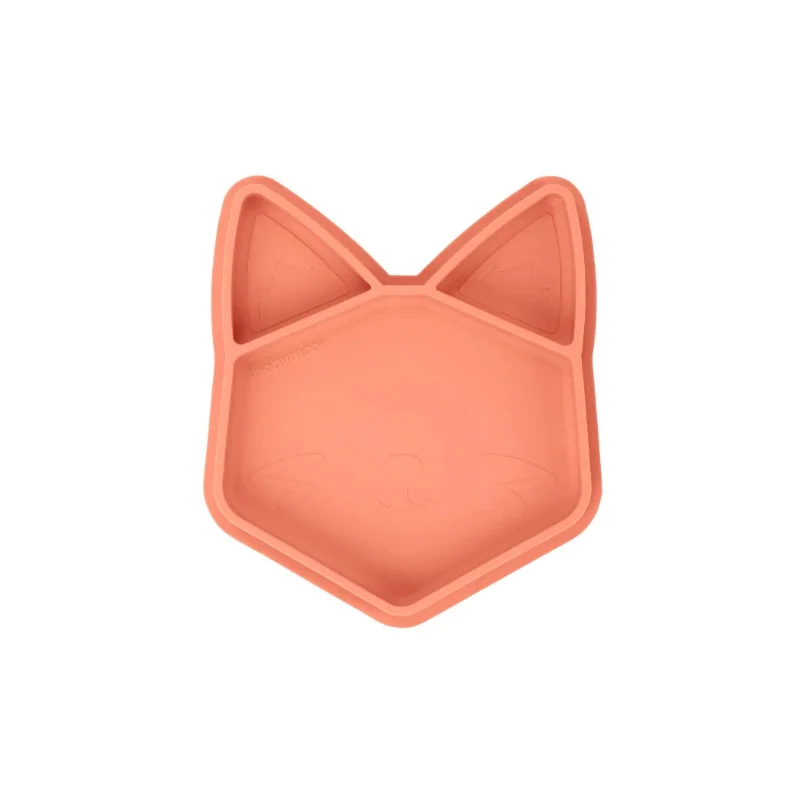 Assiette bébé compartimentée Isy Plate renard en silicone Babymoov