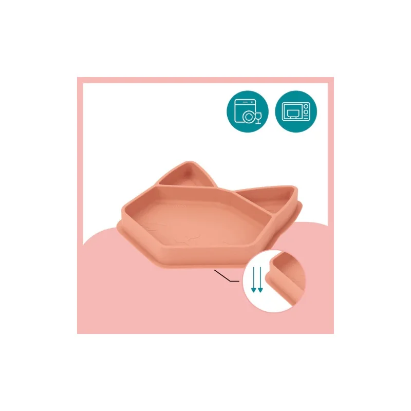 Assiette bébé compartimentée isy plate renard en silicone babymoov | la maison du bebe Assiette bébé compartimentée isy plate renard en silicone babymoov | la maison du bebe