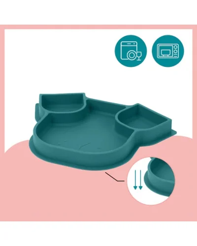 Assiette compartimentée isy plate chien en silicone babymoov | la maison du bebe