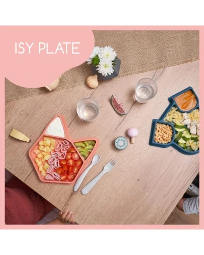 Assiette compartimentée isy plate chien en silicone babymoov | la maison du bebe