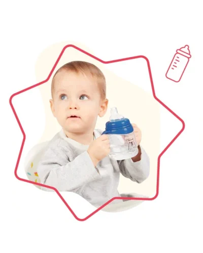 Tasse anti-fuite bec en silicone souple 180 ml, lot de 2, Badabulle